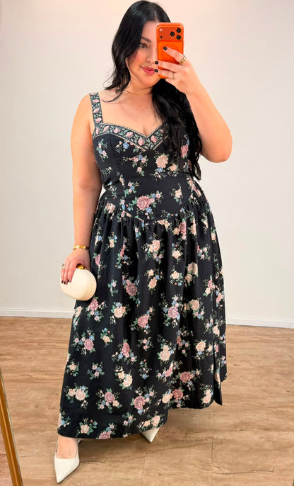 Vestido Cropped Estampado Romance Farm