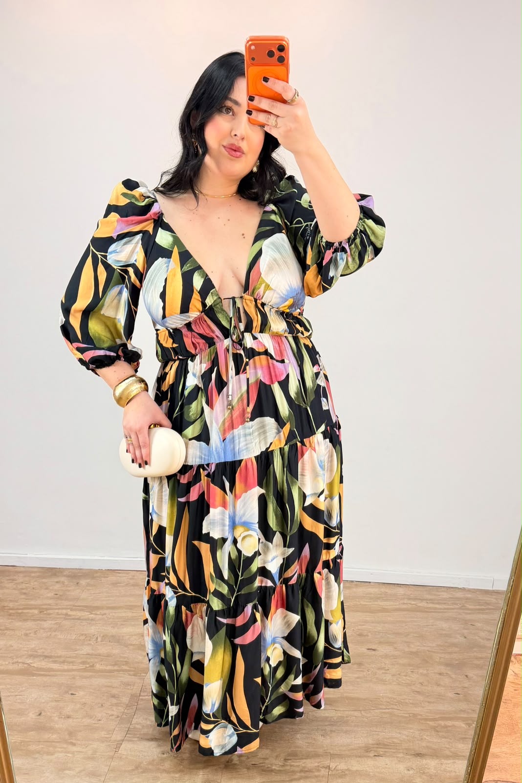 Vestido Mangas Estampado Vento De Flor Farm