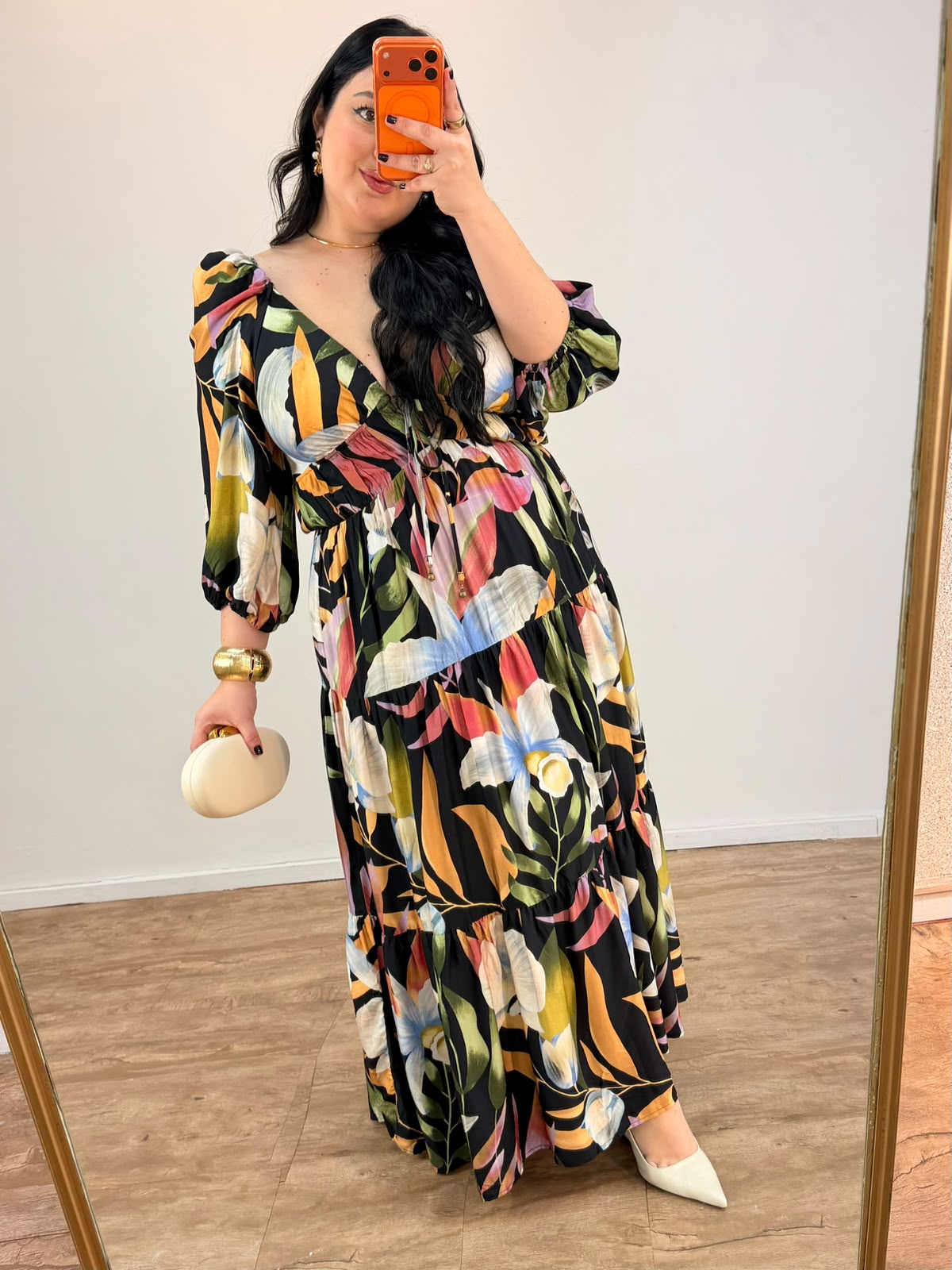 Vestido Mangas Estampado Vento De Flor Farm