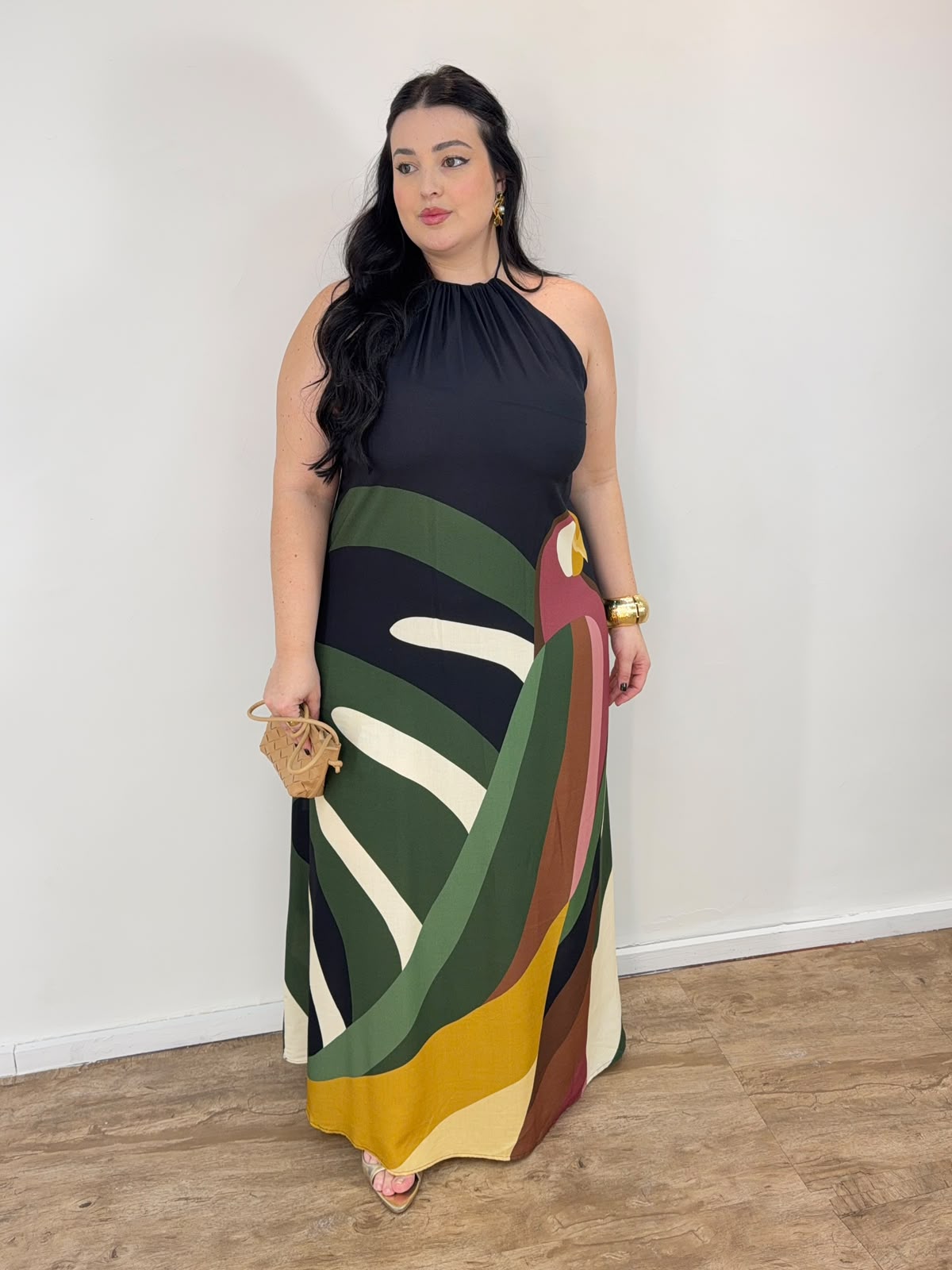 Vestido Longo Listra Arara Farm