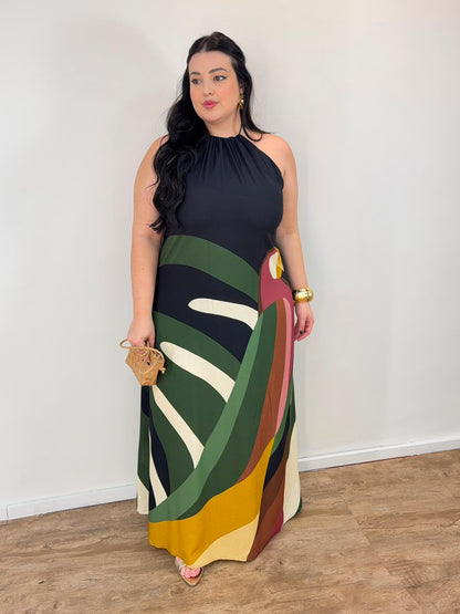Vestido Longo Listra Arara Farm