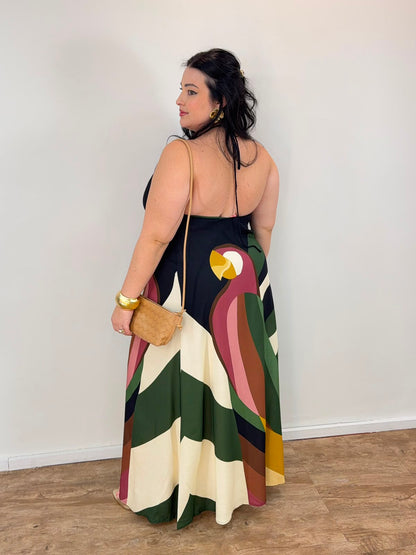 Vestido Longo Listra Arara Farm