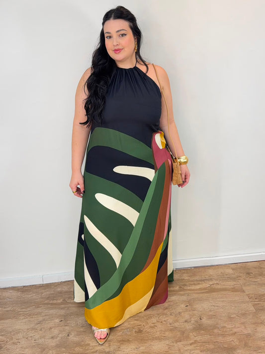 Vestido Longo Listra Arara Farm