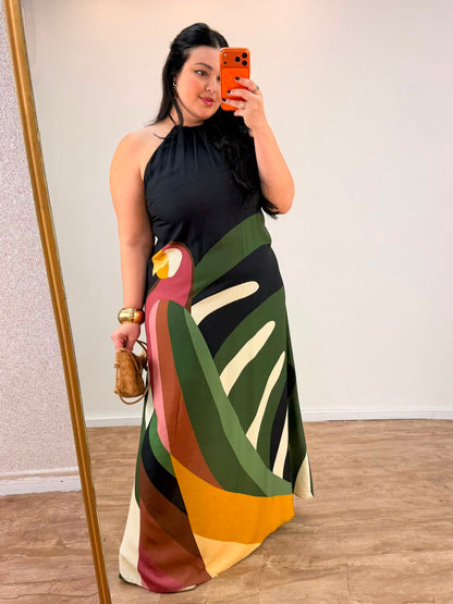 Vestido Longo Listra Arara Farm