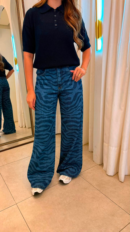 Calça Jeans Wide Leg Tigre