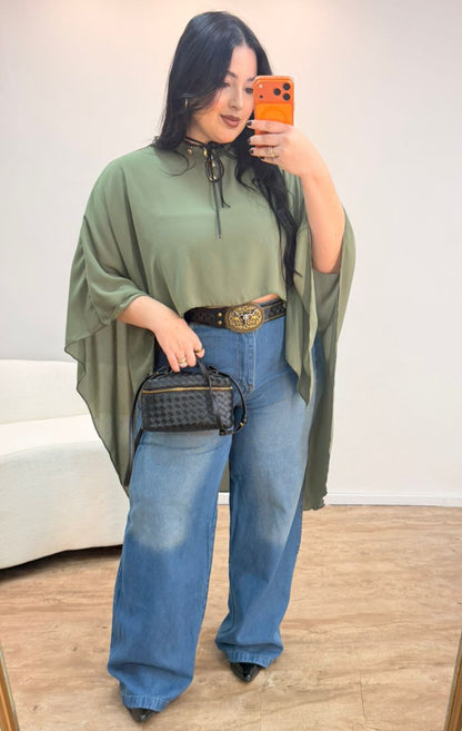 Calça Jeans Wide Leg Paula