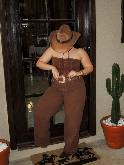 Conjunto Jeans Marrom