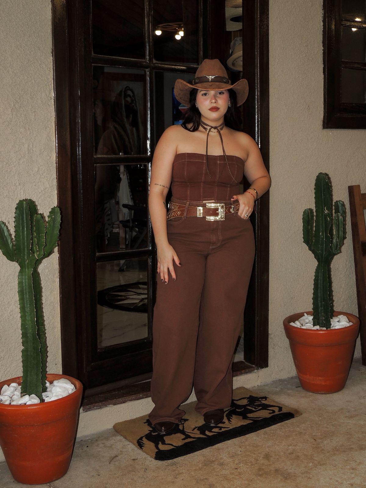 Conjunto Jeans Marrom