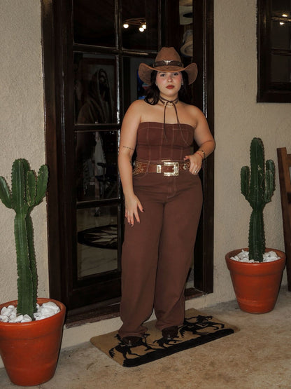 Conjunto Jeans Marrom