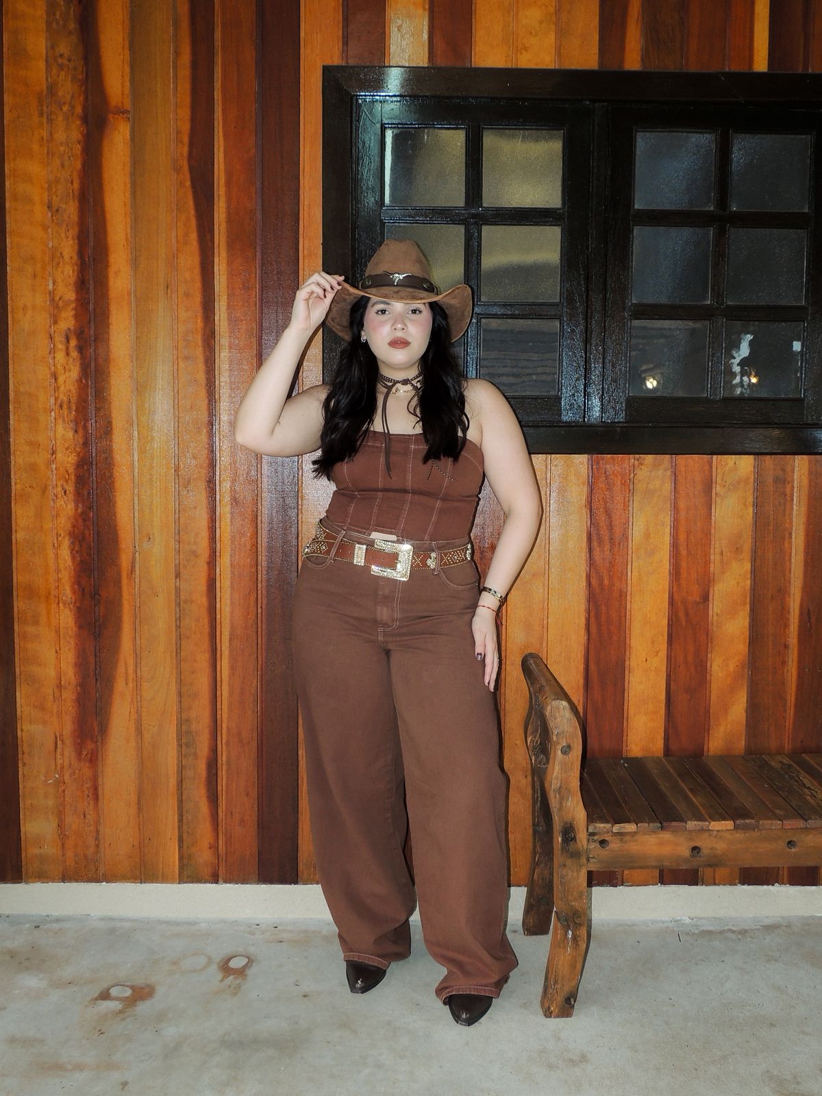 Conjunto Jeans Marrom