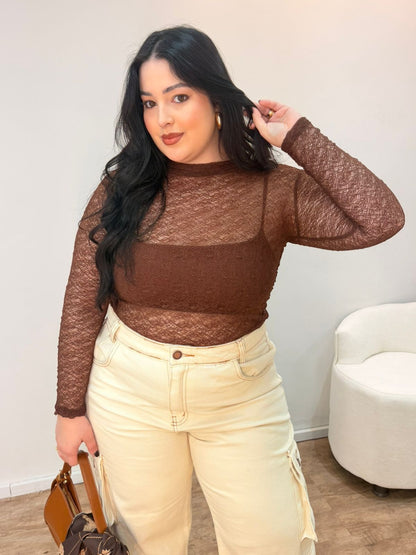 Blusa Segunda Pele em Renda