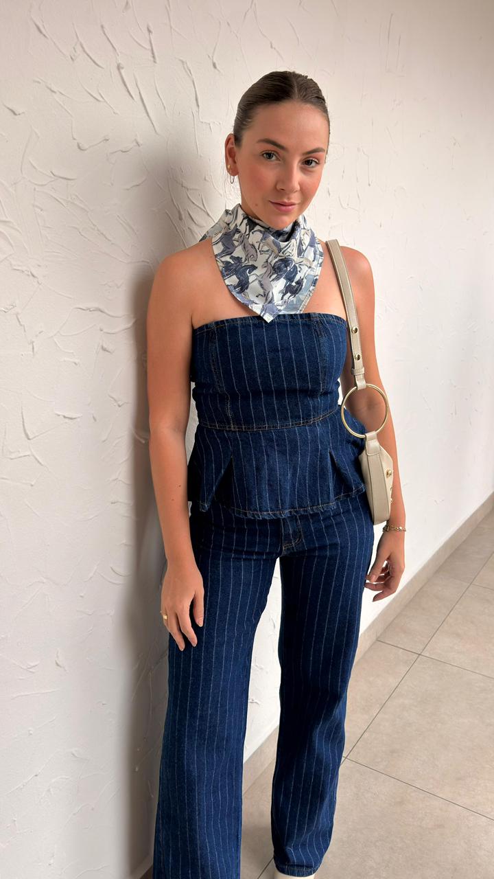 Conjunto Jeans Risca de Giz