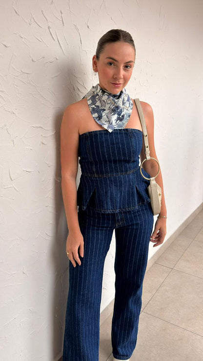 Conjunto Jeans Risca de Giz