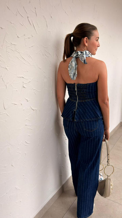 Conjunto Jeans Risca de Giz