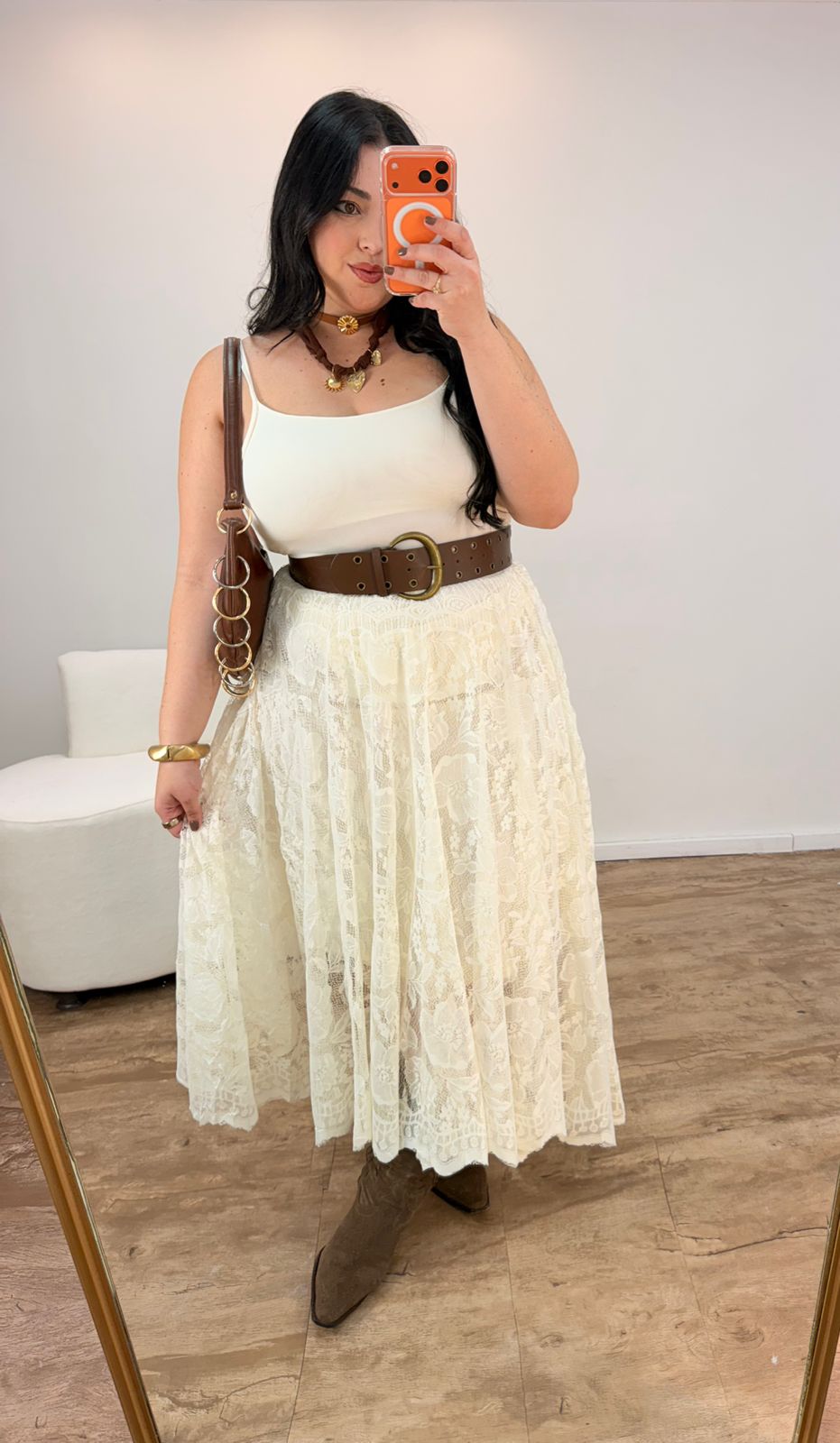 Saia de Renda Midi