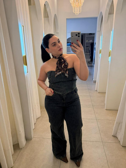 Conjunto Jeans com Cropped Tomara que Caia