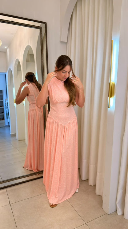 Vestido Corselet Amarração Poá