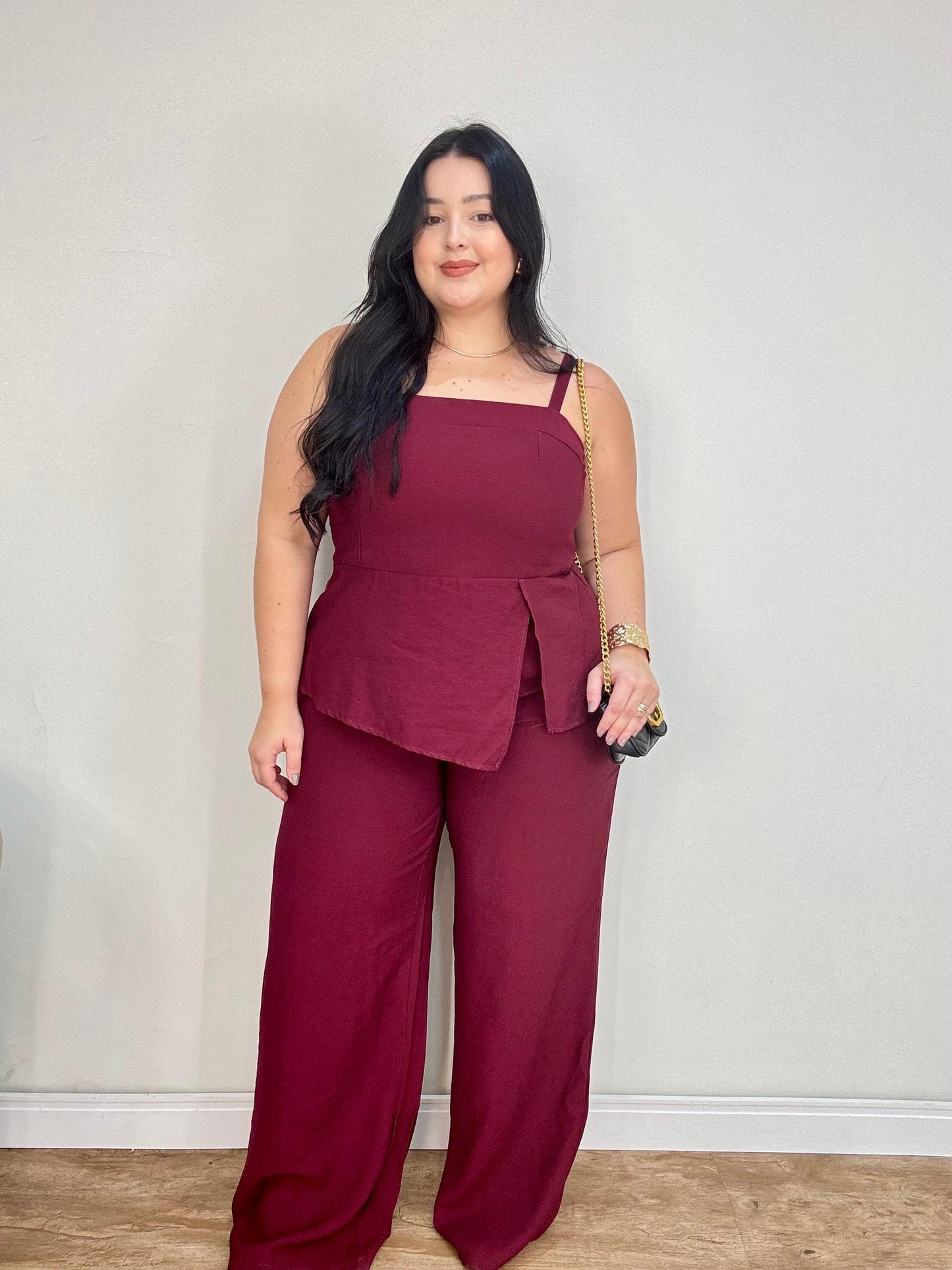 Conjunto com Blusa e Calça Pantalona em Marrant Laila