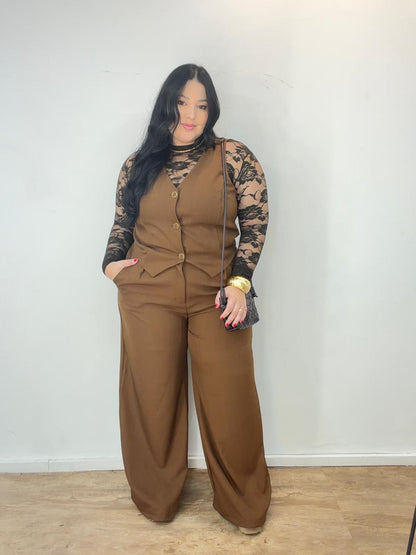 Conjunto Alfaiataria Colete e Pantalona Aurora