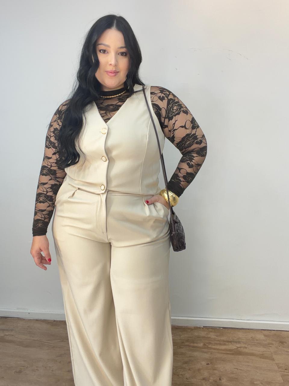 Conjunto Alfaiataria Colete e Pantalona Aurora