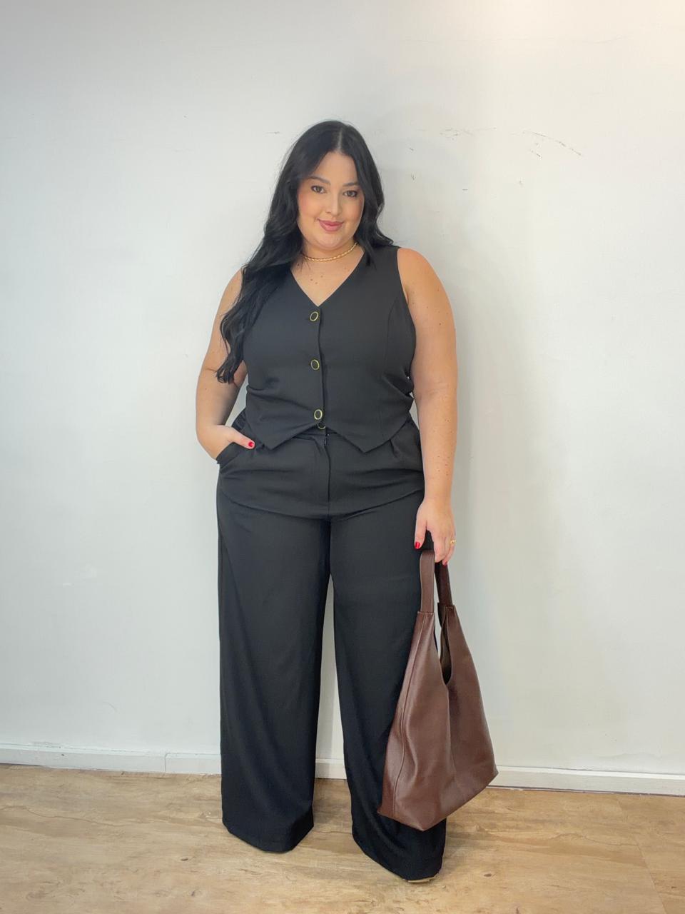 Conjunto Alfaiataria Colete e Pantalona Aurora