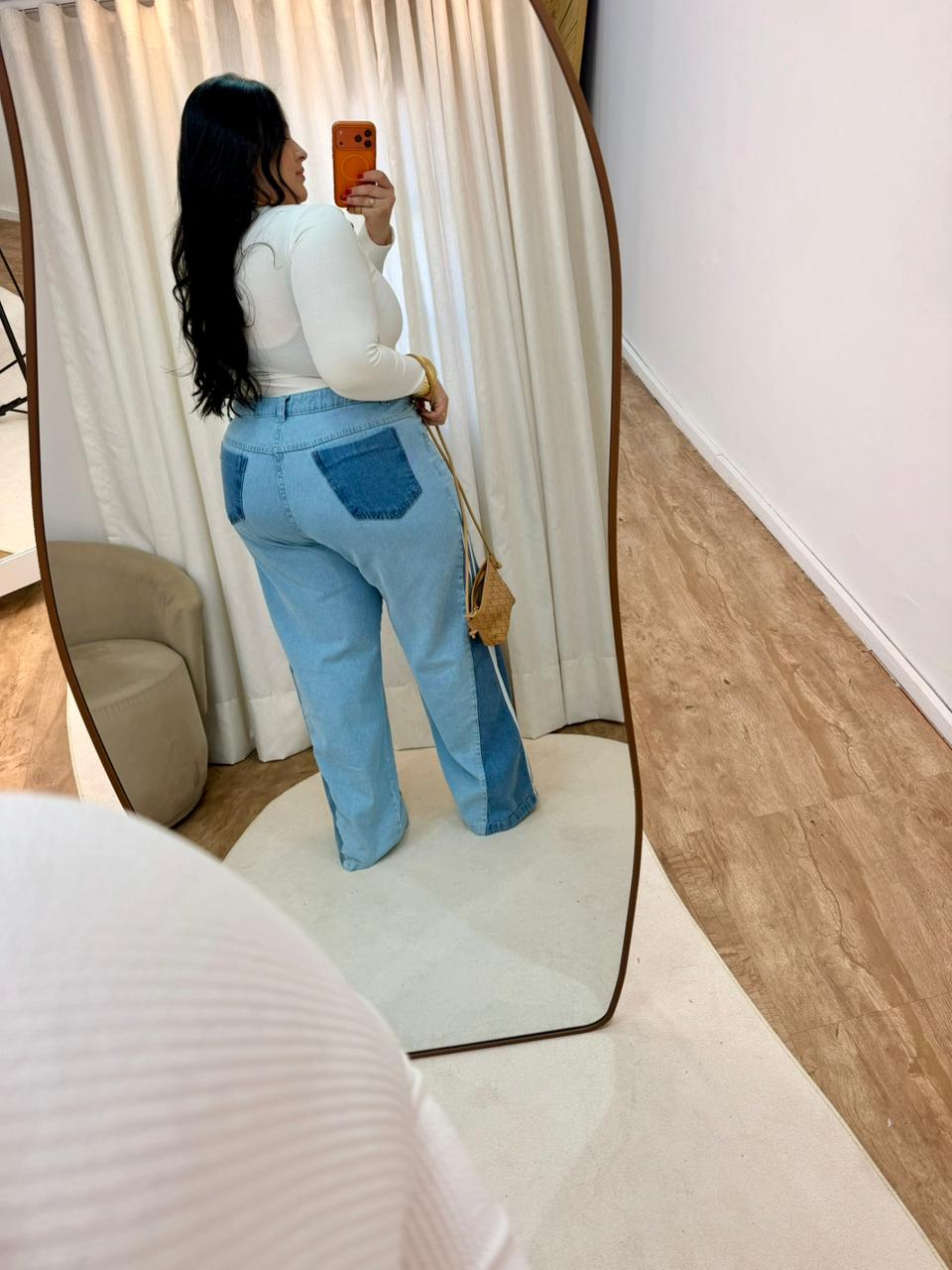 Calça Wide Leg Listras