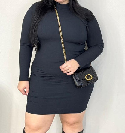 Vestido Manga Longa Canelado Térmico