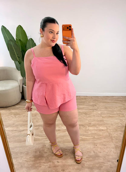 Conjunto com Blusa e Short em Marrante Laila