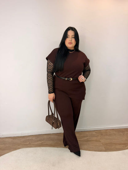 Conjunto Assimétrico com Calça em Ribana Sabrina