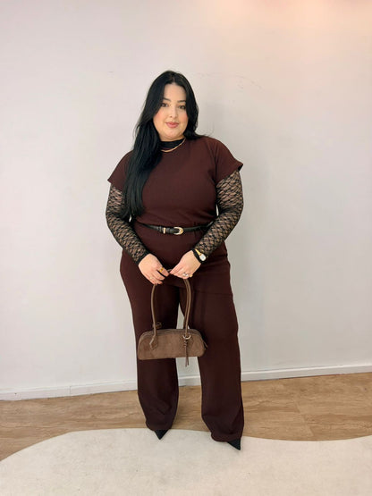 Conjunto Assimétrico com Calça em Ribana Sabrina