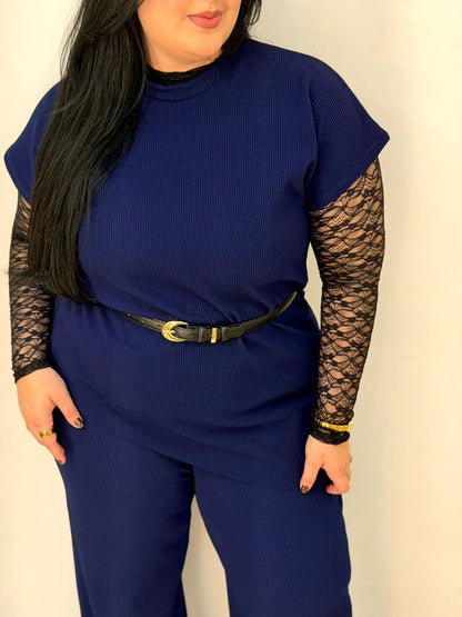 Conjunto Assimétrico com Calça em Ribana Sabrina