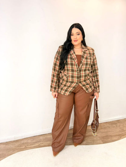 Max Blazer Lã Batida Xadrez