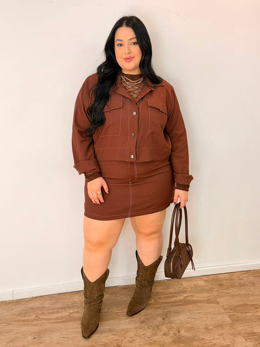Conjunto Jaqueta e Short Saia Prespontado Flávia