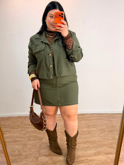 Conjunto Jaqueta e Short Saia Prespontado Flávia