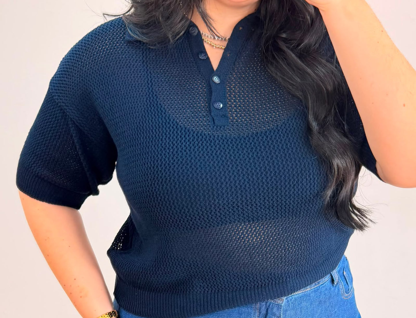 Blusa Polo Entretelada Tricot