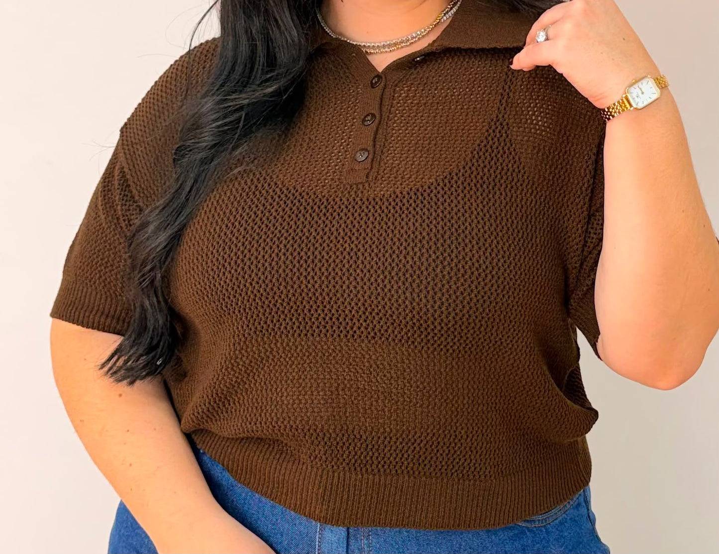 Blusa Polo Entretelada Tricot