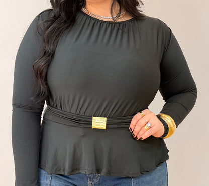 Blusa Bata Manga Longa Poliamida