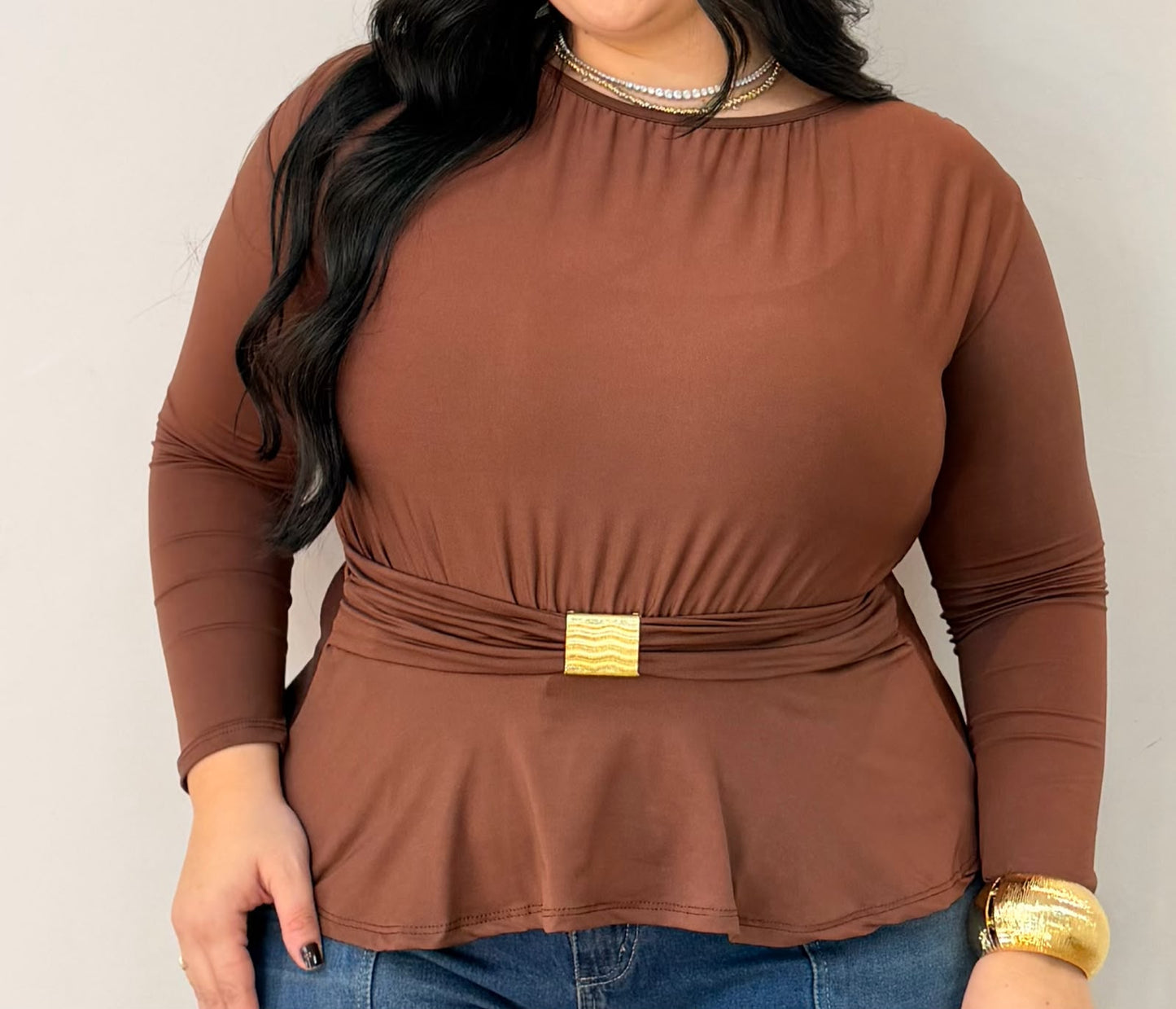 Blusa Bata Manga Longa Poliamida