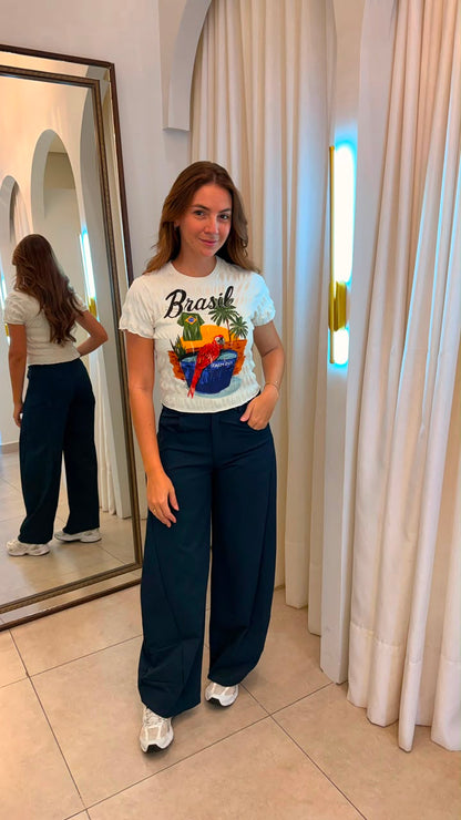 Calça Sarja Marina