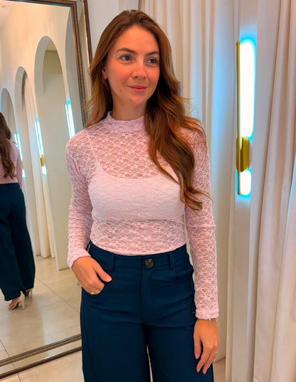 Blusa Segunda Pele em Renda Arabesco Raquel