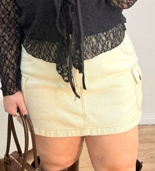 Short Saia Jeans Cargo Off