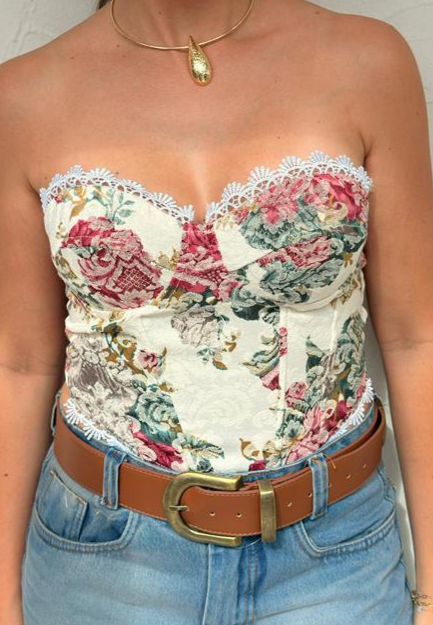 Corselet Floral Tomara que Caia