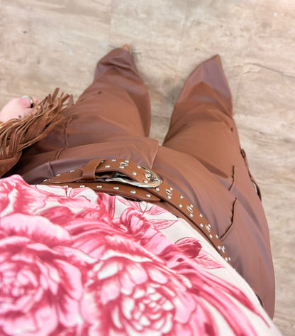 Calça Cargo Couro
