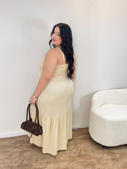 Vestido Bella Lastex Poá