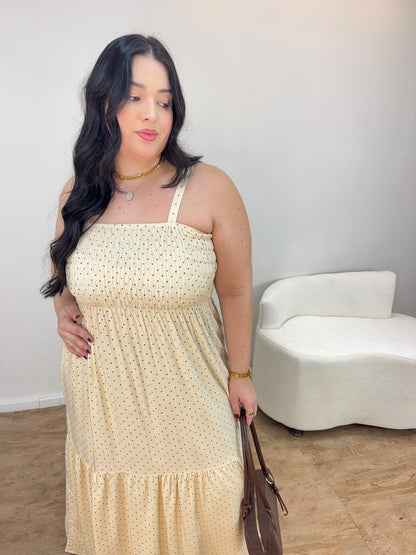 Vestido Bella Lastex Poá
