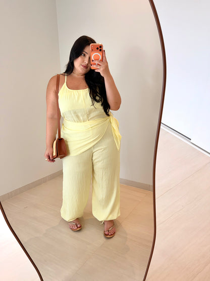 Macacão Feminino Lenço em Marrant Elegante Aghata