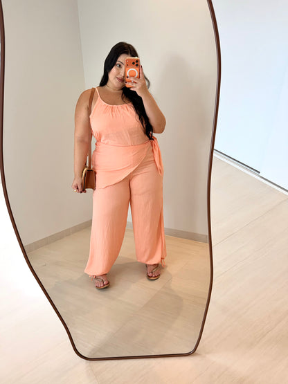 Macacão Feminino Lenço em Marrant Elegante Aghata