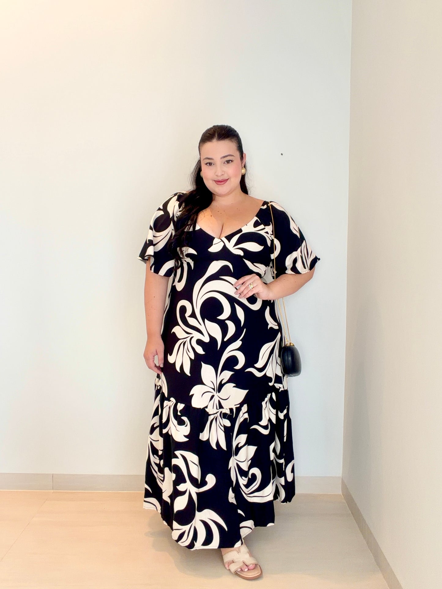 Vestido Feminino Estampado em Viscose Bianca