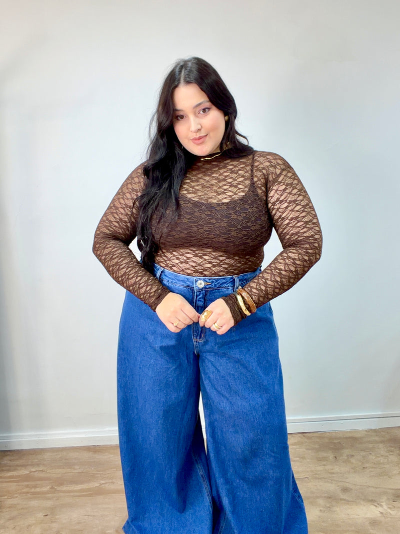 Blusa Segunda Pele em Renda Arabesco Raquel