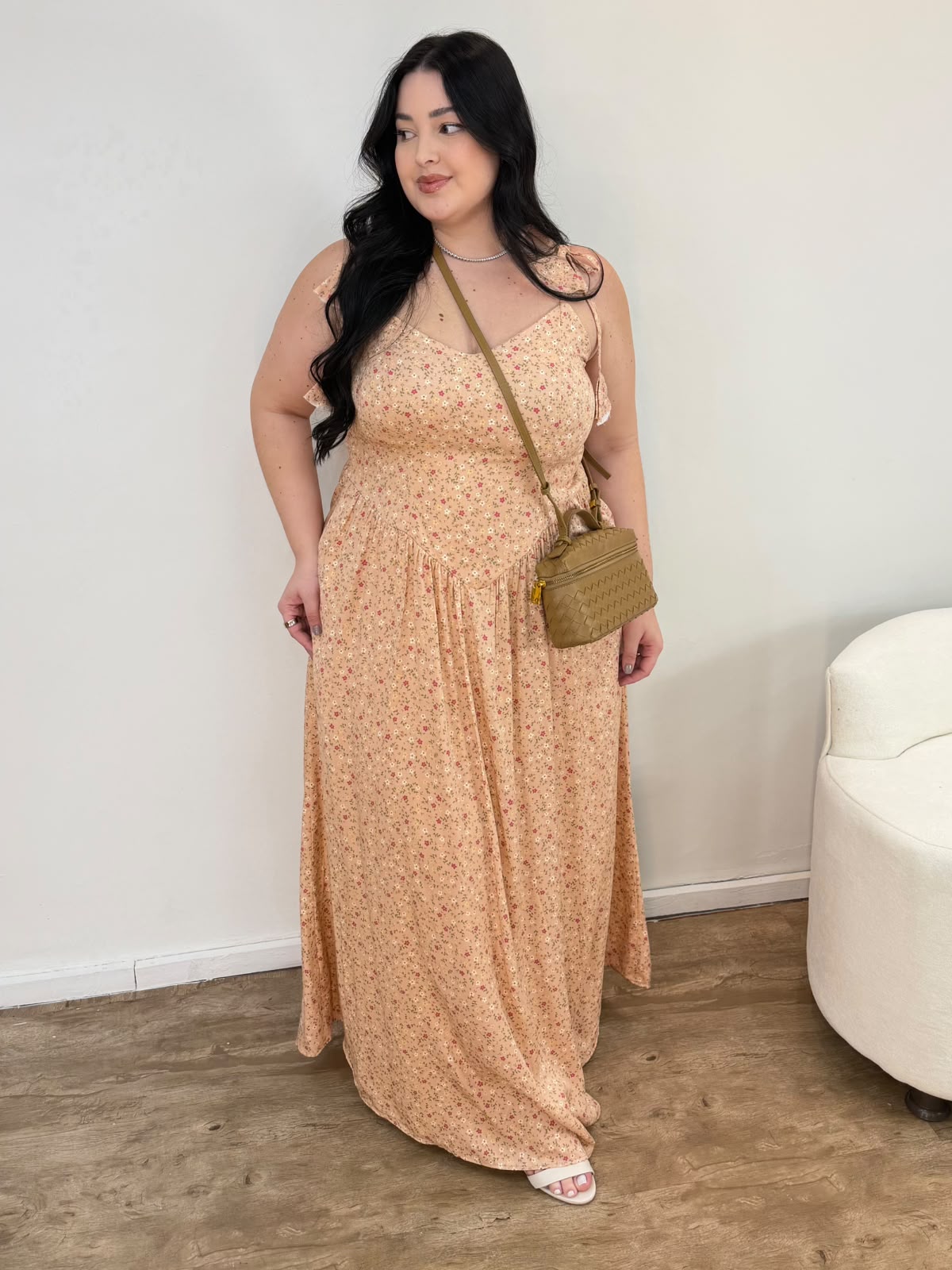 Vestido de Alça Corselet Florido Kelly